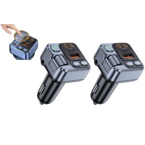 Kit mains libres Bluetooth FM avec chargeur USB pour lecteur MP3 - Lot de 2 - Neuf