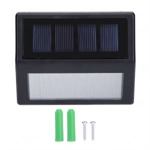 Hjlian Lampes Solaires D'exterieur A 6 Led Pour Escaliers, Passerelle, Terrasse, Applique Murale Etanche Pour Jardin (Lumiere Chaude) - Neuf