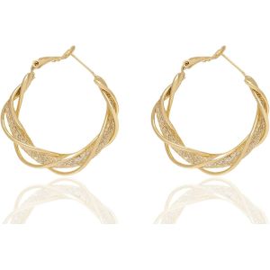 Kal-Créoles Torsadées En Or Pour Homme Et Femme - Petites Boucles D'oreilles Créoles Hypoallergéniques - Pour Femmes Et Filles - Zircon Cubique Scintillant - Légères - Tendance - Neuf