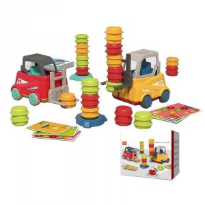 Jeu de transport avec chariot élévateur, Forklift Frenzy - Jeu d'empilement et d'association pour 2 joueurs-Avec Bell - Neuf