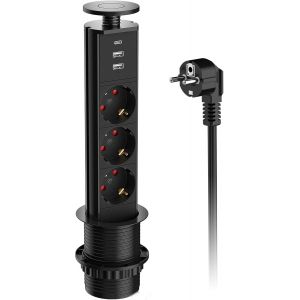 ChenQuanSarl-Pr Escamotable Avec Usb C, 3 Pr s, Pr De Cuisine, Pr De Table Escamotable Avec Câble De 1,8 M - Neuf
