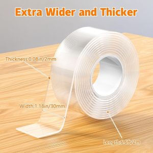 Protege Coin De Table Bebe,2m &Eacute;pais Pr&eacute;-Adh&eacute;sif Extra Fort Nano Tape,Protection Bebe De Table Et Meuble,Protecteur D'angle De Meuble Transparent (3cm De Large) - Neuf