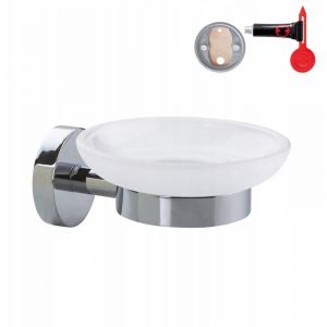 Porte-savon Tesa Smooz 40324-00000-00 Chrome (brillant), Blanc (satin&eacute;) Q159582 - Neuf