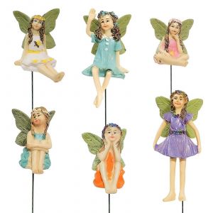 Lot de 6 Fairy Garden Mini Fairies Figurines Ornements de jardin Accessoires pour jardin ext&eacute;rieur Cour Pelouse Home Decor - Neuf