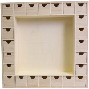 Jgd-14001541 Calendrier De L'avent En Bois, 39 X 39,5 X 6,5 Cm - Neuf