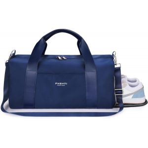 acdsgd-19 Pouces Sac De Sport Homme,Sac De Voyage Homme,avec Compartiment &Agrave; Chaussures Et Poche Imperm&eacute;able,pour Les Voyages, La Danse, Sportives Sac D'entra&icirc;nement (La Marine,49x20x25 CM,25L) - Neuf