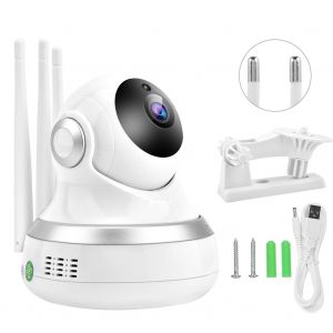 Camera de surveillance intelligente sans fil WiFi HD 1080P (1,3 megapixel, prise UE 100-240 V) - Neuf