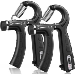 Checarzhn--No1-2 Pièces Hand Grip Avec Compteur, Grip Musculation, Résistance Ajustable 5-60kg Musculation Avant Bras Pour Rehabilitation And Musculation Main - Neuf