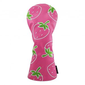 Couvre-Têtes De Club De Golf, Couvre-Coins En Cuir, Long Col En Maille, Couvre-Driver Fraise - Neuf