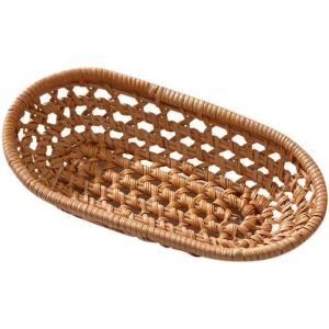 Panier De Rangement Service Corbeille à Fruits Panier D'Osier Rangement Porte-Serviettes De Rangement Tissé En Rotin D'Automne Naturel Boîte De Rangement Portable Pour Cookies,Pain,Fruits - Neuf