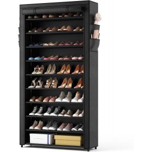 Ulteronixshop-Rangement Chaussure, Etagere Chaussure en Tissu &agrave; 11 Niveaux, Armoire Chaussure avec Couverture en Tissu Anti-poussi&egrave;re, &Eacute;tag&egrave;re &agrave; Chaussures pour 40-44 Paires, Convient pour Bottes Tal - Neuf