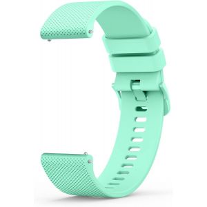 22mm Bracelet De Montre En Silicone, Souple Bracelet De Replacement En Dégagement Rapide Avec Boucle En Même Couleur Homme Femme 22mm, Cyan Vert - Neuf
