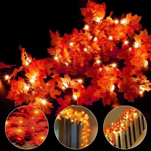 Kal-10 Led Gugirlande Lumineuses De Feuilles D'automne, Decoration Murale Halloween Noel, Thanksgiving - Neuf