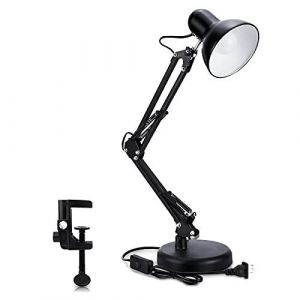 Lampe De Bureau, Lampe De Table À Bras Oscillant, Lampe De Bureau E27, Lampe De Bureau D'architecte Classique Avec Pince, Lampe De Bureau Flexible Pour Le Bureau, La Lecture, Le Chevet, L'artisanat, La Peinture, La Rentrée Scolaire Et Plus Encore - Neuf