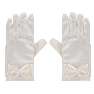 Hjlian Robe De Mariee Pour Fille, Gants, Noud Papillon, Robes De Soiree Formelles, Mitaines Courtes (Blanc Creme S) - Neuf