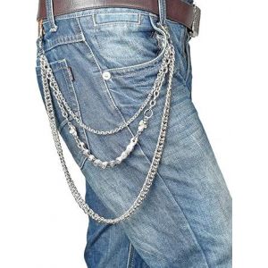 Biker Skull Portefeuille De La Chaîne D'Punk Hommes Cool Crâne Punk Pantalon Long Portefeuille Clé De La Chaîne De Vélo De Jean Rock Gothique - Neuf