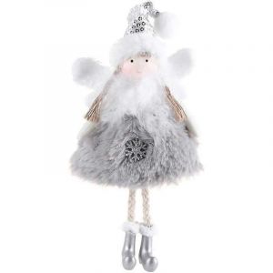 Ange pendentif arbre de Noël décoration elfe flocon de neige décoration de fête fenêtre mur cadeau pour enfants (gris) - Neuf