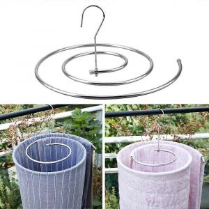 Feuilles de couette en spirale ronde en acier inoxydable Cintre Cintre de couverture Économiser de l'espace Séchoir rotatif Cintre de balcon de maison extérieure - Neuf