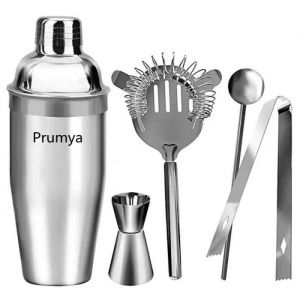 Shaker À Cocktail - Prumya - 5pcs Kit Professionnel - Acier Inoxydable - 750ml - Compatible Lave-Vaisselle - Neuf