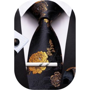 CAUC-Cravates pour homme en soie, couleur unie, mouchoir et boutons de manchette pour f&ecirc;te de mariage - Neuf