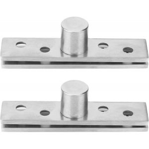 Charni&egrave;re &agrave; pivot de porte cach&eacute;e invisible, charni&egrave;re de porte, 2 pi&egrave;ces charni&egrave;re &agrave; pivot rotatif &agrave; 360 degr&eacute;s charni&egrave;re de porte rotative en acier inoxydable de 75 mm de long(Pivot central) - Neuf