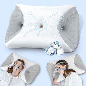 Ulteronixshop-Oreiller Cpap En Mousse &Agrave; M&eacute;moire De Forme R&eacute;duit La Pression Du Masque Facial Et Les Fuites D'air, Oreiller Pour Dormir Sur Le C&ocirc;t&eacute; Pour Tous Les Masques Cpap, Avec Taie D'oreiller Fra - Neuf
