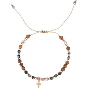 Eryi-Bracelet Chrétien Cadeau Pour Femmes, Pierre Naturelle Bracelet Croix Inspirant Basé Sur La Foi Bijou Religieux Design Réglable Perles Pour Mère Amie - Neuf