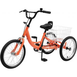 Ksfal-Draisienne 16 Pouces,Tricycle Pour Enfants,1 Vitesse,3 Roues,Grand Panier,Vélo D'équilibre,Vélo Pour Enfants,Tricycle Pour Les Loisirs,Les Pique-Niques,Les Voyages,7 À 10 Ans - Neuf