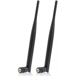 Antenne WiFi SMA M&acirc;le Double Bande 6dBi 2,4 GHz 5 GHz 5,8 GHz pour Bateau Amorceur, Enregistreur de Surveillance, Cam&eacute;ra IP de S&eacute;curit&eacute;, Cam&eacute;ra de Vue Arri&egrave;re, V&eacute;hicule, Camping-Car, 2 Paquets - Neuf
