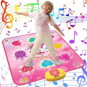 ERYI-Tapis De Danse Pour Enfants De 3 À 12+ Ans, Éclairé Tapis De Danse Fille, Danse De Tapis Musical Électronique Cadeau Fille 3 4 5 6 7 8 9 10 11 12 Ans Pour Noël Et Anniversaires - Neuf