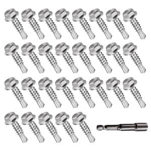 CHECARZHN--NO1-121Pcs 2 X 16 Mm¿M4¿En Acier Inoxydable Avec Joint¿Vis Autoperforante¿1 Jeu De Douilles Hexagonales¿,Kit De Vis À Tôle Pour L'Industrie, L'Acier, Le Bois - Neuf