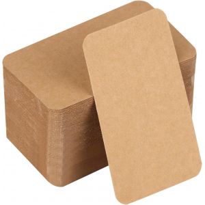 TIANYI-Lot de 200 cartes vierges en papier 200 g/m², cartes de visite et de jeu, vierges, à personnaliser, cartes de v?ux, cartes de mots, étiquettes DIY, 9 x 5,2 cm, marron - Neuf