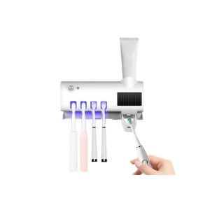 Porte-brosse &agrave; dents st&eacute;rilisateur UV avec chargement solaire et USB, distributeur automatique de dentifrice - Neuf