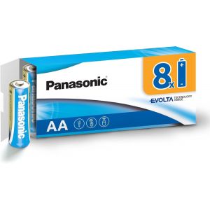Piles Panasonic AA EVOLTA Technology Inside, paquet de 8 piles alcalines, AA Mignon LR6, 1,5V, emballage sans plastique, pile fiable et performante - Neuf