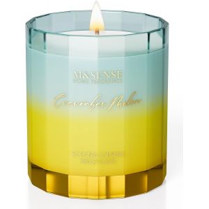 Bougie Parfumées Concombre et Melon | 300 g, jusqu¿à 60 h de combustion, Fraîcheur fruitée pour égayer vos journées d¿été, parfaite dans le salon ou le bureau, prolongeant l¿ambiance estivale - Neuf