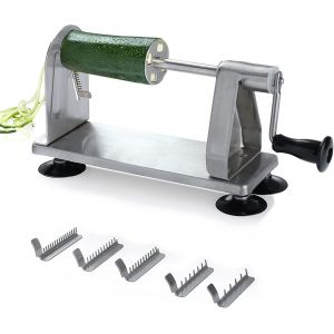 Chenquansarl-Spiral Ur De Légumes En Acier Inoxydable À 5 Lames - Trancheur De Légumes De Qualité Industrielle Pour Courgettes Fraîches Et Oignons Frais - Hachoir À Salade, Coupe-Pommes De Terre - Neuf