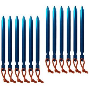 Piquets De Tente Légers En Aluminium (Lot De 12) - Piquets Robustes De 18 Cm Pour Le Sable Et La Neige - Idéal Pour Le Camping Et Les Aventures En Plein Air - Neuf