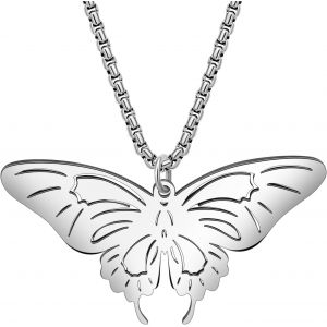 Kal-Collier Papillon Mignon En Acier Inoxydable Plaqu&eacute; Or 18k Pour Femmes Filles Pendentif Insecte Bijoux Minimalistes Pour Cadeaux - Neuf