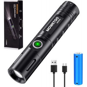 DOOL-Lampe Torche Led Rechargeable,3500 Lumens Lampe Torche Ultra Puissante Zoomable Avec 3 Modes D'Éclairage Mini Usb Recharge Flashlight Pour Camping En Plein Air Randonnée - Neuf
