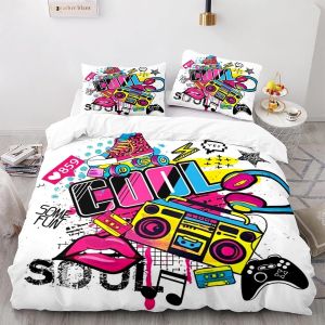 Graffitis Hip-Hop Housse De Couette X Cm Polyester-Coton Parure De Lit Anti-Allergique Housse De Couette Pas Cher Avec Deux Taies D'oreiller Xcm - Neuf
