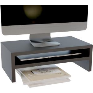Support de Moniteur,Support pour écran d'ordinateur à 2 Niveaux,Support pour Ordinateur Portable,Support d'ordinateur avec étagère de Rangement,Noir - Neuf