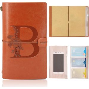 TEPPC-Cuir Vintage Journal Intime, Carnet De Voyage A5, Idee Cadeau de Noël Graduation Anniversaire Fête des Mères pour Femme, Maman, Fille, Soeur, Fils, Meilleure Amie, Maitresse D'École, Collègue(B - Neuf