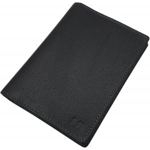CAUC-Grand Cuir de Buffle Portefeuille MJ-Design-Germany avec Protection RFID et NFC (Noir) - Neuf