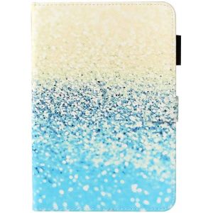 Etui Portable Compatible pour Samsung Galaxy Tab A 2019 8 T290/T295 Motif Beige Bleu Sable Etui en Cuir Anti Choc Housse de Protection avec Porte Carte et Fonction Support Cover - Neuf