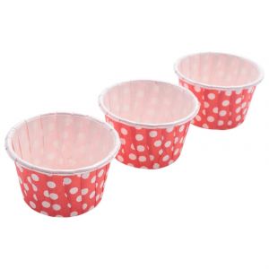 100x Moules À Gâteau En Papier,Point Rouge : 3,8 Cm * 3 Cm * 5 Cm - Neuf