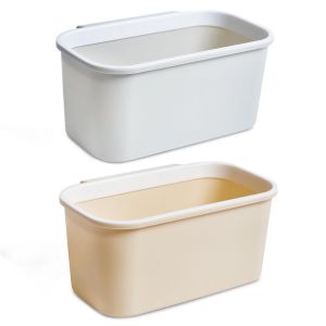Moiuy-2x Poubelle Plan De Travail - Poubelle A Suspendre - Poubelle Table A Langer Bebe - Bac Plastique Poubelle Cuisine 26 X 17 X 12 Cm - Corbeilles Table Ã Langer Gris Beige - Neuf