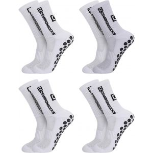 Jexnovashop-4 Paires Chaussettes Antid&eacute;rapantes Foot Blanche 39-44 Chaussettes Sport Homme Grip Socks Football Pour Cyclisme Basket Rugby Yoga Trekking - Neuf
