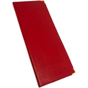 TRAHOO-- Pochette Porte ch&eacute;quier Long - Porte Carte cr&eacute;dit, Billet - Talon &agrave; Gauche - en Cuir (Cuir, Rouge) - Neuf