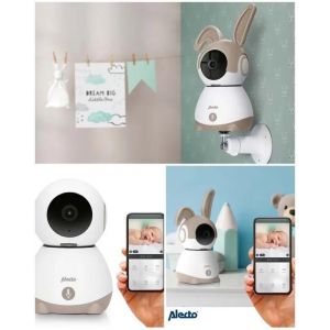 Moniteur B&eacute;b&eacute; Wi-Fi Avec Cam&eacute;ra Hd (1920x1080p) Blanc-Taupe Vision Nocturne Infrarouge - Neuf