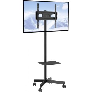 Support Tv Sur Pied Universel Pour T&eacute;l&eacute;visions De 23 &Agrave; 60 Pouces Chariot Tv Hauteur R&eacute;glable &Agrave; 3 Niveaux 143-154 Cm Meuble Tv Mobile Charge 40 Kg Double Plateau Max Vesa 400X400 Mm Maison Bureau - Neuf